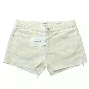 NWT Frame Le Grand Garçon Short, Off White, Size 27